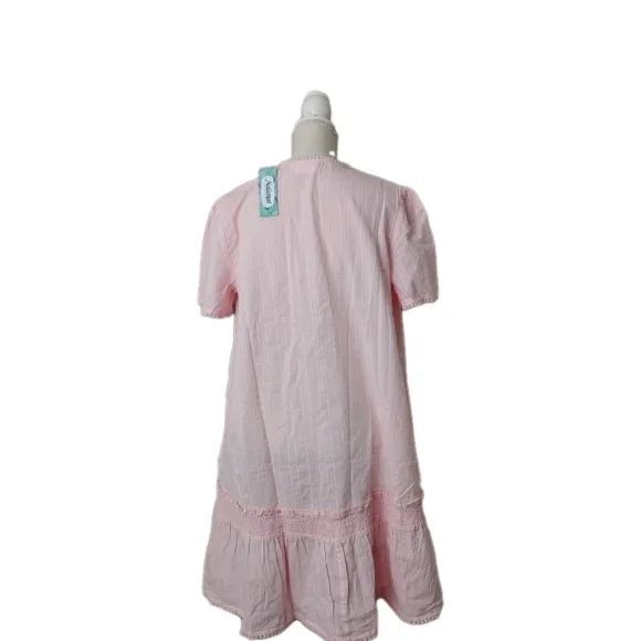 National Pearl Snap Front Short Sleeve Nightgown Pink Floral Size Petite S NEW - Picture 3 of 6
